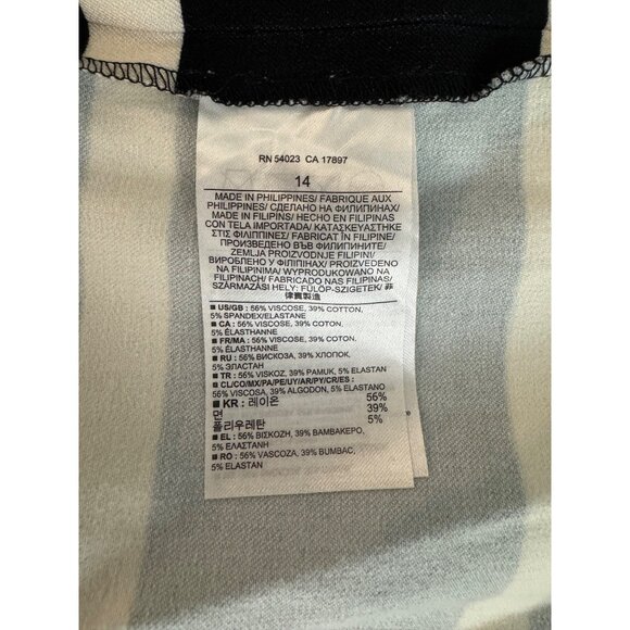 Banana Republic Black Striped Midi Skirt Ponte Knit Size 14 Chevron Fall Winter - Picture 5 of 8